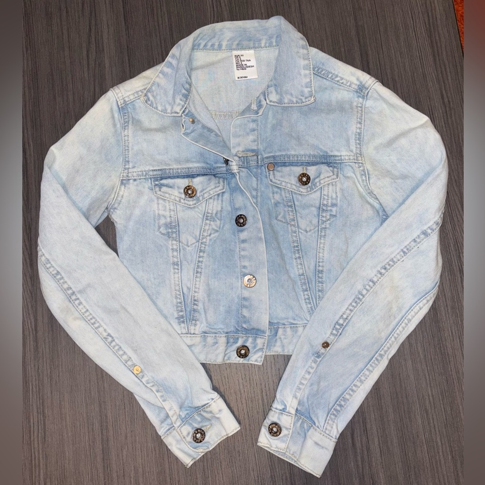 H&M Light Blue Denim Jacket Jean Jackets Classic Style
